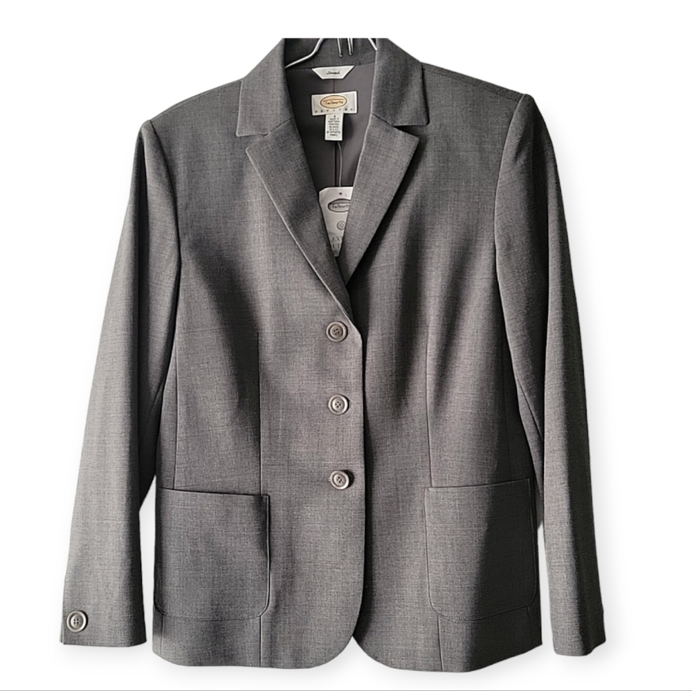 Talbots Petite Strech Luxe Wool Three Button Blazer